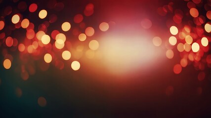 Wall Mural - Abstract red themed light electric bokeh background