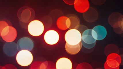 Wall Mural - Abstract red themed light electric bokeh background