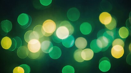 Wall Mural - Abstract green themed light electric bokeh background