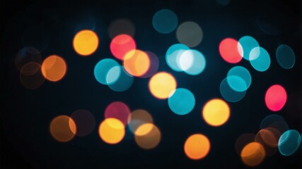 Wall Mural - Abstract black themed light electric bokeh background