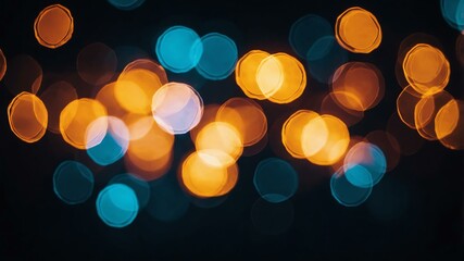 Wall Mural - Abstract black themed light electric bokeh background