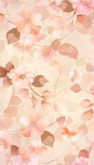 Poster - Delicate florals in muted pastel tones evoke a sense of tranquility, perfect for enhancing interior decor or creative projects. Generative AI