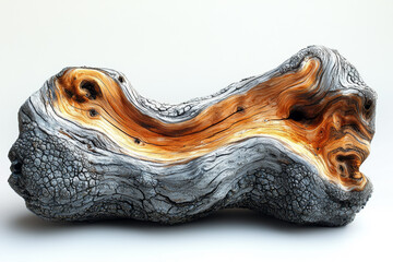 Poster - A piece of driftwood, smooth and polished from years in the sea, representing time's refining touch. Concept of refinement.