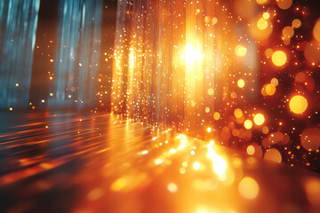 Poster - a mirror reflecting sunlight onto a ceiling, creating a dazzling array of moving light patterns. con