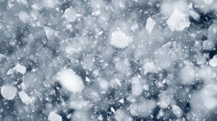 Poster - A close-up view of falling snowflakes creating a wintery atmosphere.