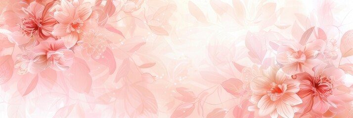 Poster - Delicate floral designs in pastel hues provide a calming and beautiful background, perfect for enhancing any creative project or event. Generative AI