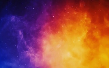 Wall Mural - A vibrant cosmic scene with swirling colors of purple, orange, and hints of stars, evoking a sense of wonder.