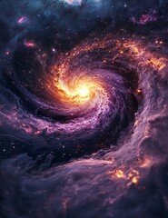 Wall Mural - abstract cosmic galaxy swirling with vivid colors and energy