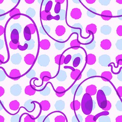 Halloween ghost seamless cartoon pattern for wrapping paper and fabrics