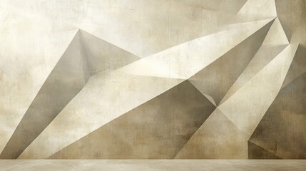 Wall Mural - Abstract geometric textured wall with soft light.