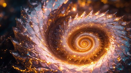 Canvas Print - a Fibornacci Spiral shimmering with mystical power 