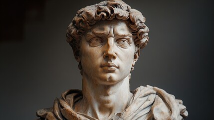 Marble Sculpture of a Man's Head - Renaissance Art