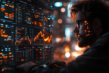 Aufkleber - a trader using algorithmic trading to execute stock transactions at high speed, showing the role of 