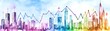© Metthaisonk - Colorful city skyline with financial chart overlay, depicting urban growth and investment trends on a bright background.
