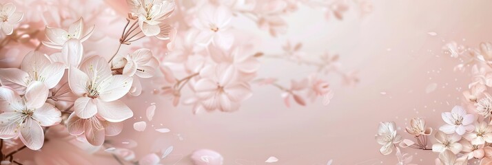 Aufkleber - Floral patterns in soft pastel hues beautifully blend to evoke a sense of tranquility, ideal for enhancing seasonal events and decorations. Generative AI