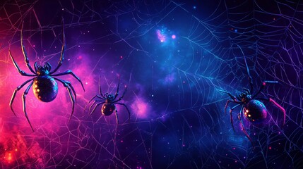 Colorful background with spider.
