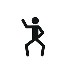 Sticker -  dancing stick man on isolated white background