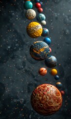 Wall Mural - colorful planets in space. ai.