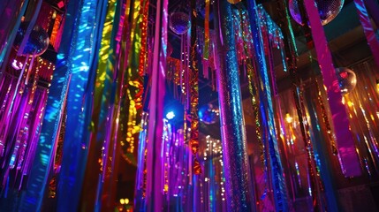 Sticker - Colorful Party Decorations with Glittering Lights