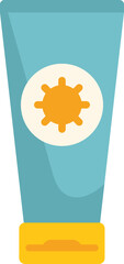Poster - Sunscreen cream tube for protecting skin while sunbathing, isolated on white background