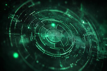 a soft, green radar signal screen with rotating circles and dots