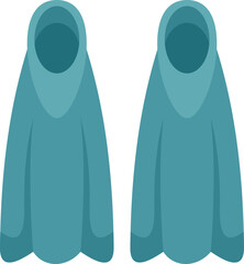 Poster - pair of blue diving flippers, essential equipment for scuba diving and underwater exploration