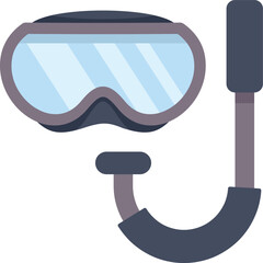 Poster - illustration featuring a diving mask and snorkel, essential gear for underwater exploration and divi