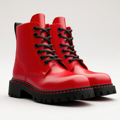 pair of red boots isolated