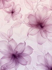 Sticker - Softly colored flowers create an elegant backdrop with floral patterns in gentle pastel shades, evoking a tranquil and calm feeling. Generative AI