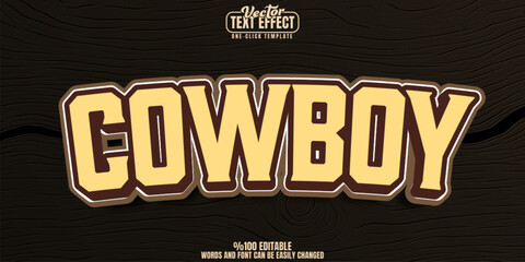 Poster - cowboy editable text effect, customizable western and wild 3d font style