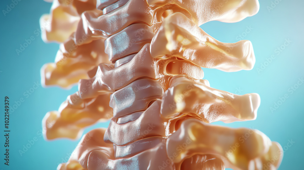 Anatomically accurate 3D model of a human spine showcasing vertebrae ...