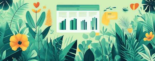 Aufkleber - A visual representation of sustainability analytics tools focused on ESG reporting, showcasing ecofriendly strategies for effective business planning