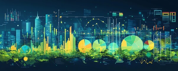 Wall Mural - an infographic of sustainability analytics and esg reporting tools, illustrating how datadriven insi
