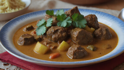 indian lamb curry on a plate