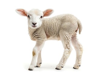 baby sheep isolated on white background