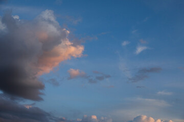 Wall Mural - beautiful view of blue sky with fluffy clouds