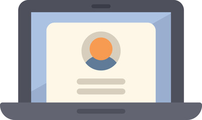 Poster - laptop displaying an online user profile, highlighting the concept of digital identity in the modern