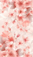 Poster - Delicate floral patterns bloom against soft pastel shades, creating a serene and elegant backdrop suitable for various artistic purposes. Generative AI