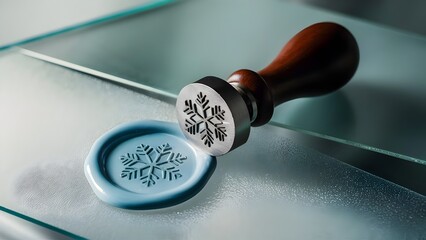 Sleek Aluminum Wax Seal Stamp with Snowflake Design