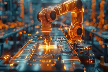 Poster - futuristic ai-driven marketplace consumers personalized products automated technology