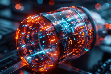 Poster - futuristic holographic smartwatch projects display immersive interaction technology free