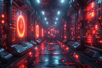 Poster - futuristic virtual marketplace users digital assets nfts space environment free v technology text jo
