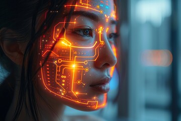 Poster - high-tech ai-driven mental health app real-time emotional technology futuristic therapy digital