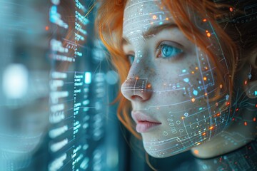 Poster - high-tech ai-driven news aggregator delivers feeds free technology futuristic v space text