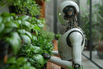 Poster - high-tech ai-powered kitchen autonomously meals dietary preferences robot technology