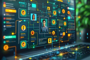Poster - high-tech ai-powered recruiting platform candidates job openings deep business using