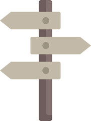 Poster - wooden road sign post is pointing in different directions to guide travelers on their journey