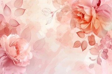 Leinwandbilder - Delicate floral designs in soothing pastel colors enhance any environment, evoking tranquility and artistic expression. Generative AI