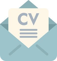 Poster - Cv is being sent inside an envelope, representing the process of applying for jobs online