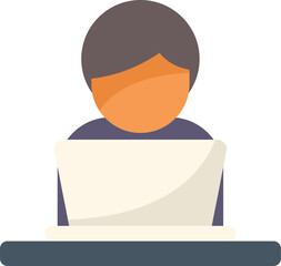 Poster - person using laptop computer while working remotely from home office